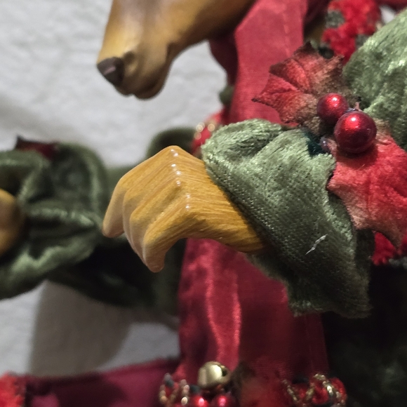 Rare Vintage Mark Roberts Deer Reindeer Stocking 55" Christmas Decor Round Top, - Picture 6 of 14